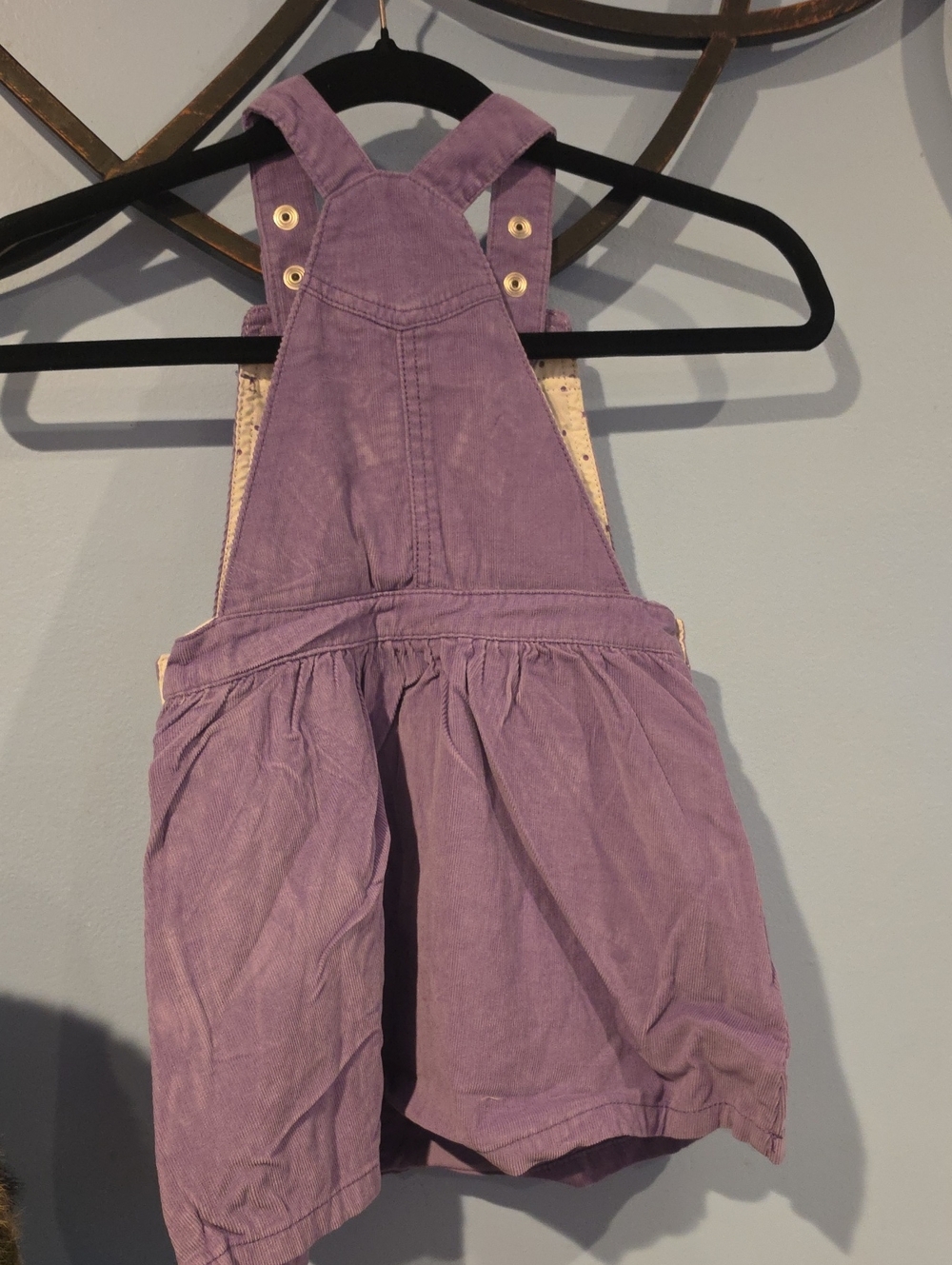 NWT Mini Boden Lavender Corduroy Rainbow Patch Overall Dress - Picture 2 of 11